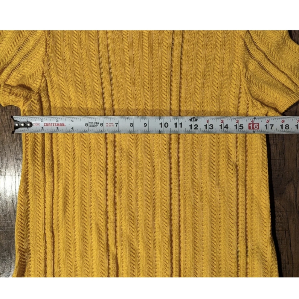 Brooks Brothers Sweater Womens Medium Goldenrod Short Sleeve Blouse 100% Cotton - Picture 8 of 14